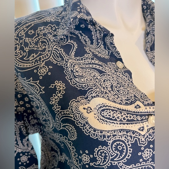 Red Snap Co. Long Sleeve Blue Paisley Button-Down - Picture 3 of 4